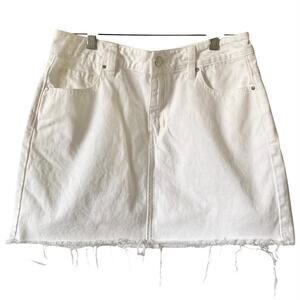 PACSUN LOS ANGELES White Cut Off Denim Jean Mini Skirt Size 27 Cotton
